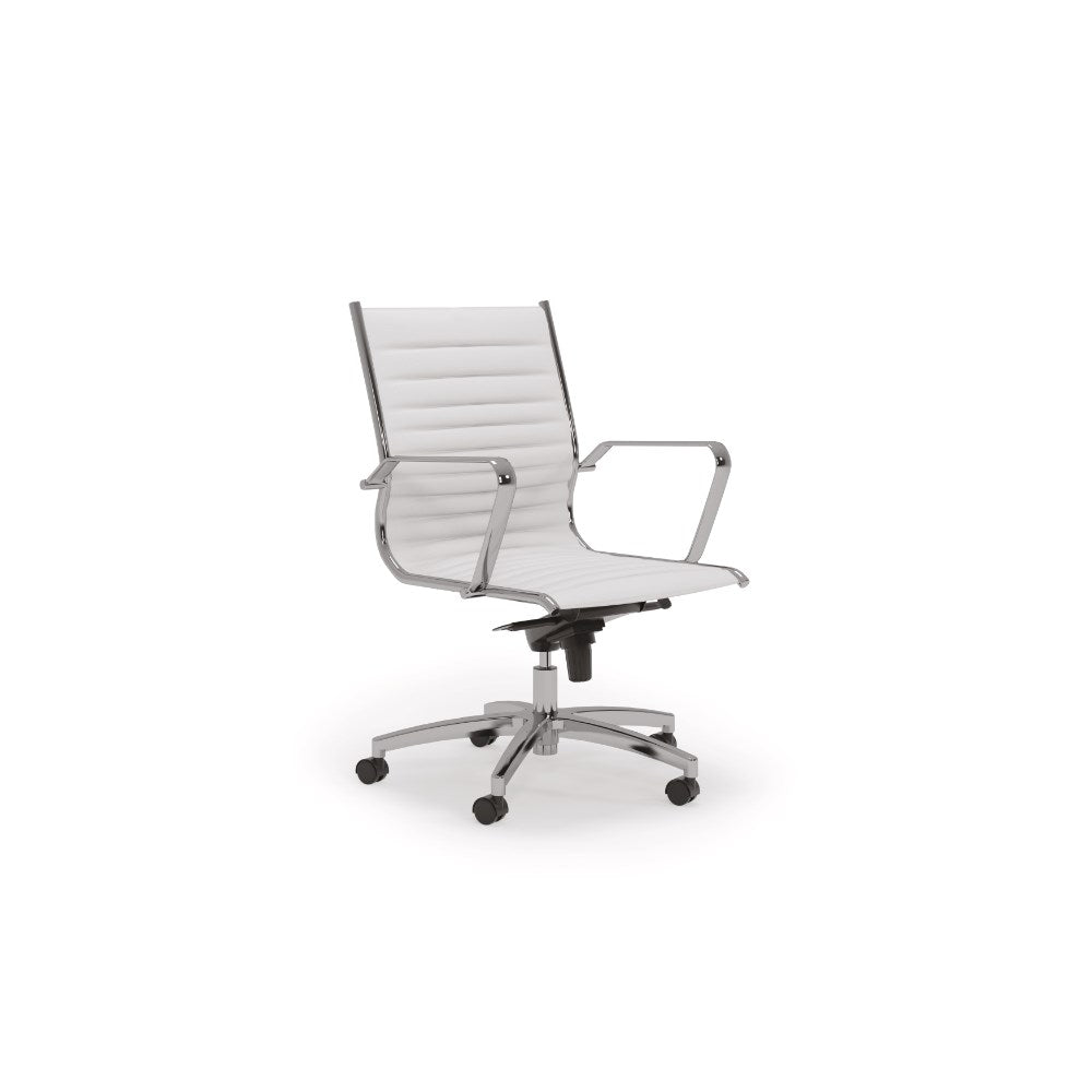 Metro Mid Back Meeting PU Seat White - Office Furniture Designs