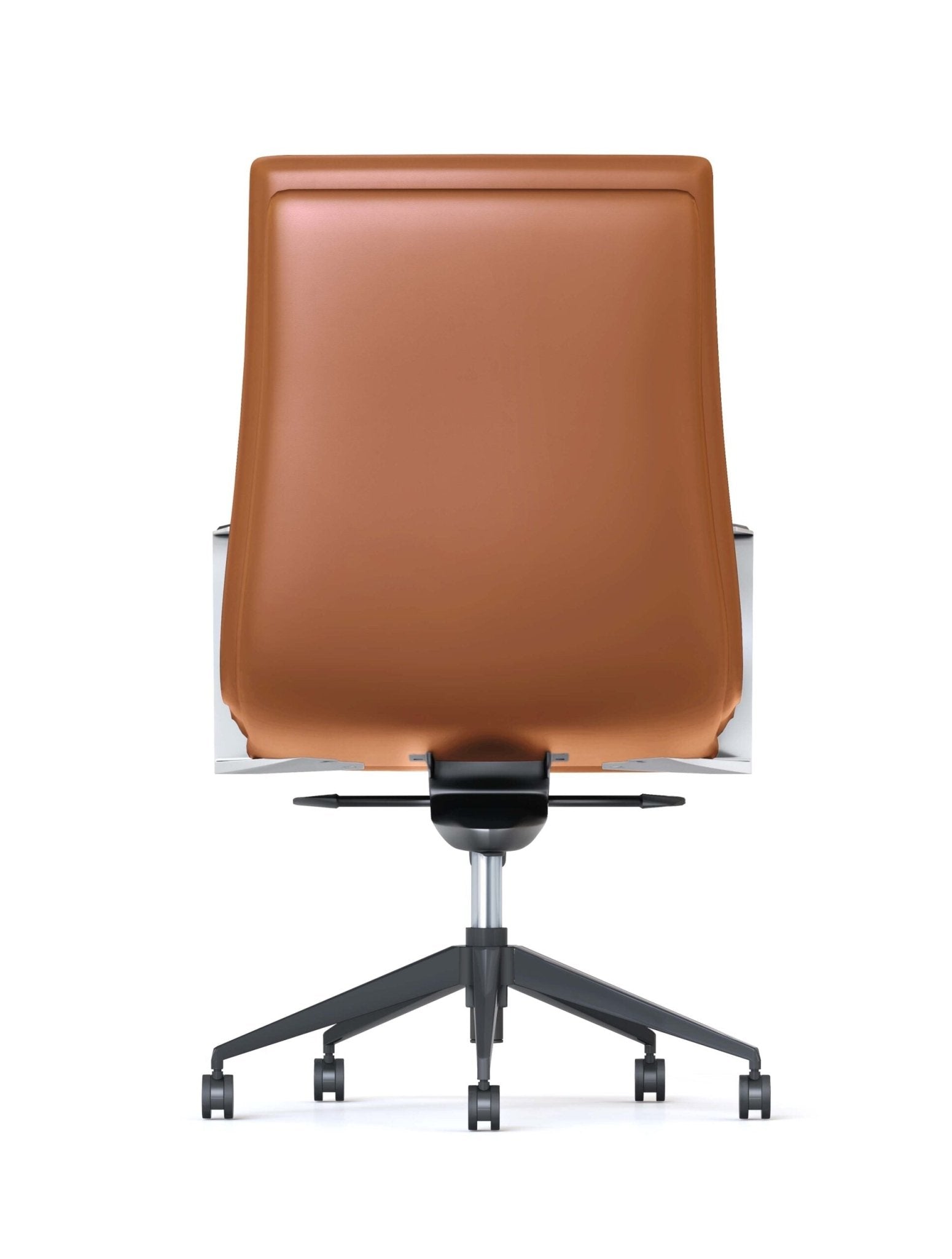 Mirage Genuine Leather Executive Chair With Arms Tan Brown Medium Back Brown | Office Furniture Designs
