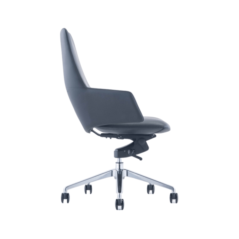 Newport Vinyl Leather Executive Chair Black Medium Back | Office Furniture Designs