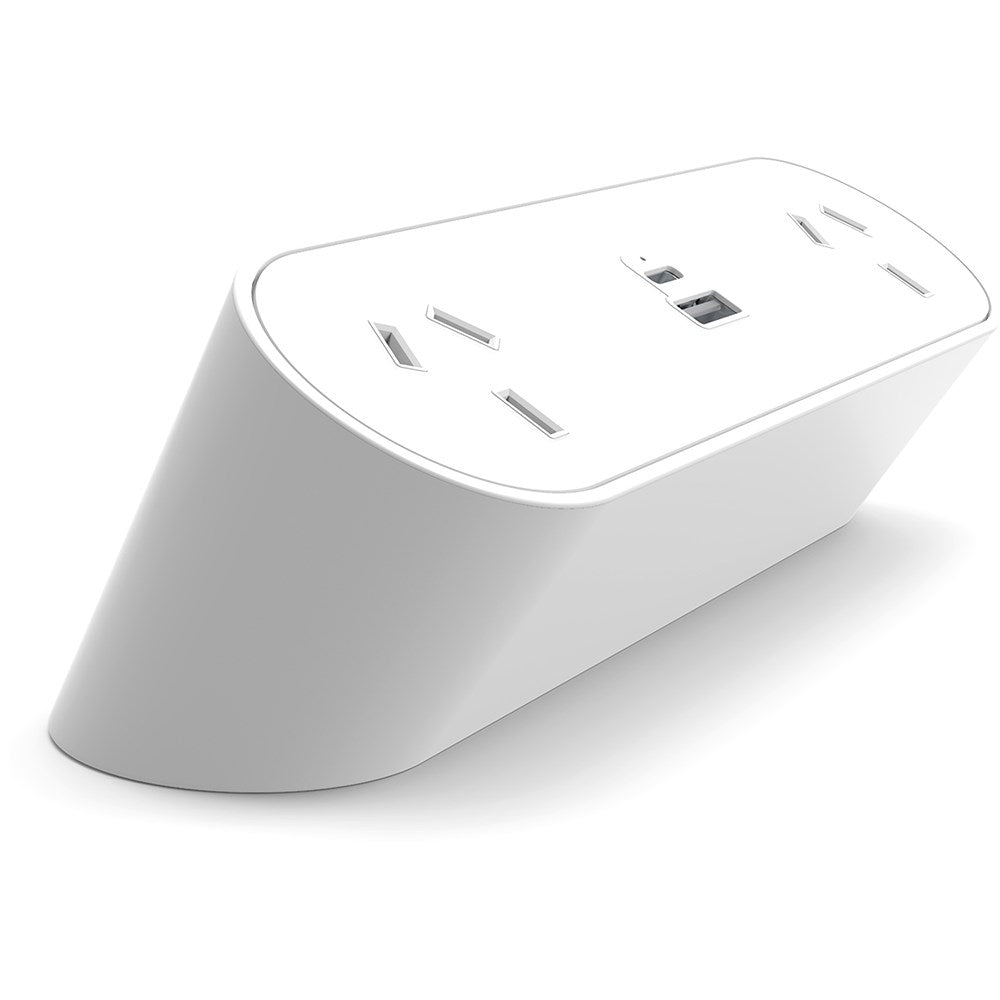 Nova Trio Power Rail 2GPO+1USBA+1USBC White | Office Furniture Designs