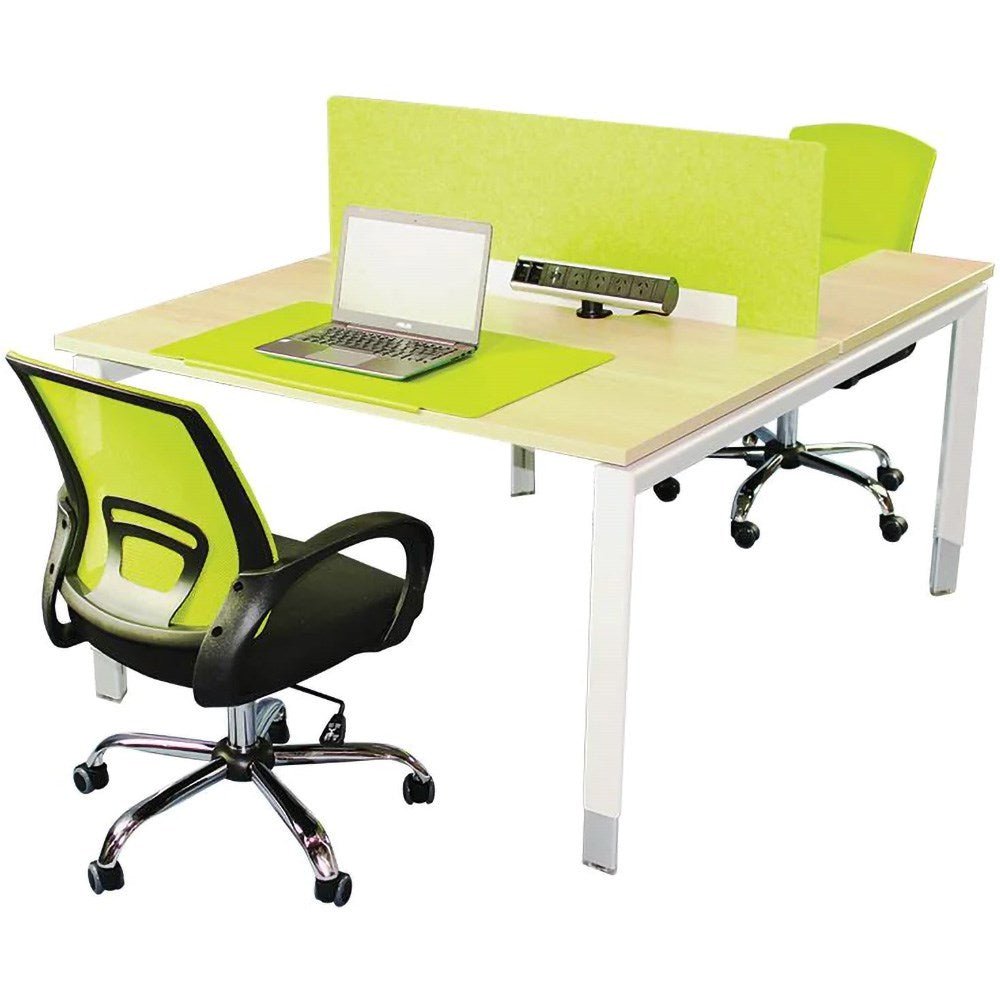 Oblique Back to Back Desk Snow Maple/White 1200W x 1500D x 620 - 920H 2 Person Snow Maple & White | Office Furniture Designs