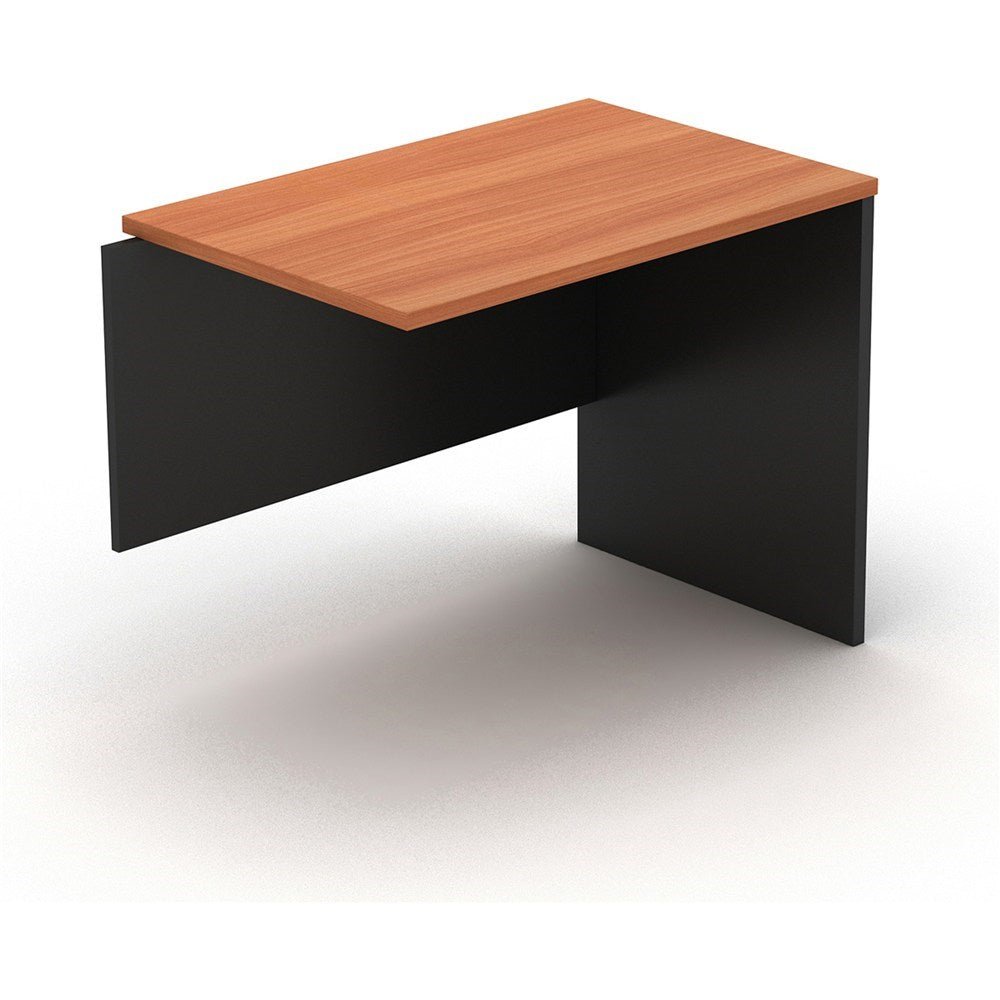 OM Desk Return 900W x 600D x 720H Cherry & Charcoal | Office Furniture Designs