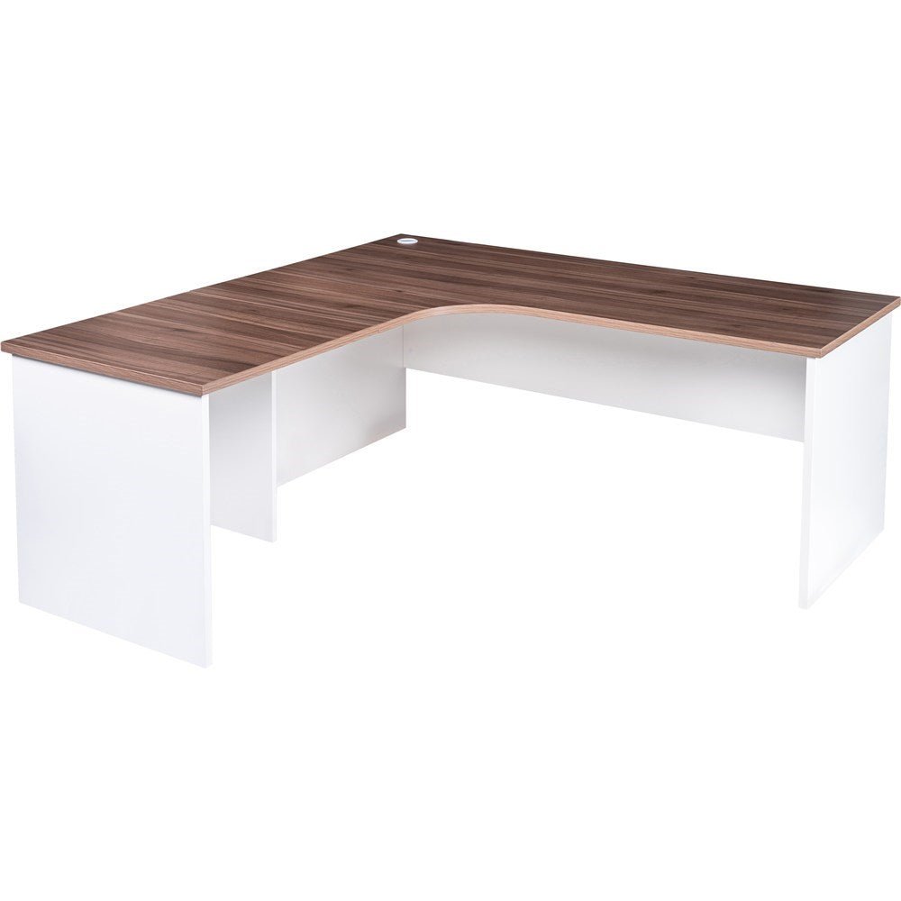 OM Premier Radial Workstation 1800/1800W x700D x 720mmH Casnan/White 1800/1800W x 700D x 720H Left Hand Return Casnan & White | Office Furniture Designs