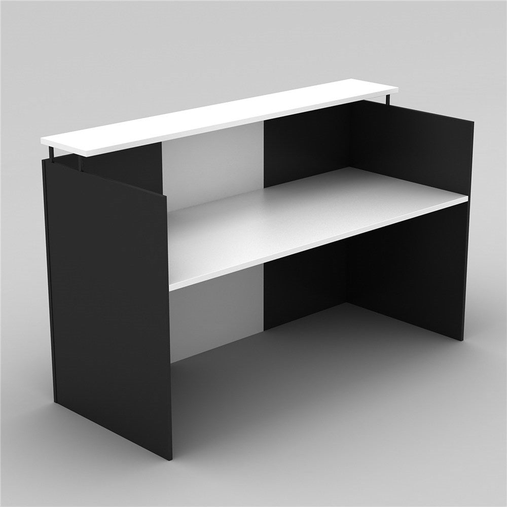 OM Reception Counter 1800W x 750D x 1100H No return White & Charcoal | Office Furniture Designs