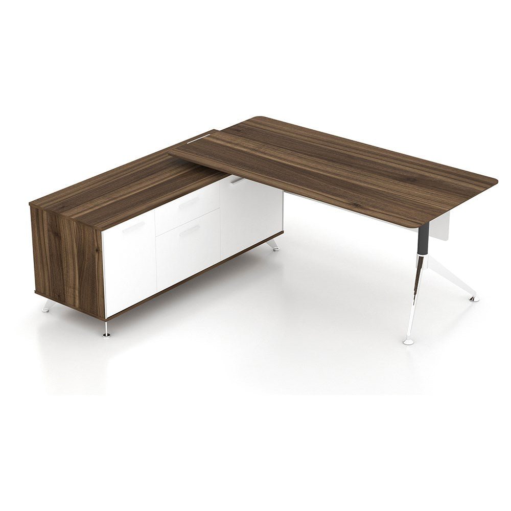 Potenza Desk Return 2150W x 1850D x 750H Left Hand Casnan & White | Office Furniture Designs