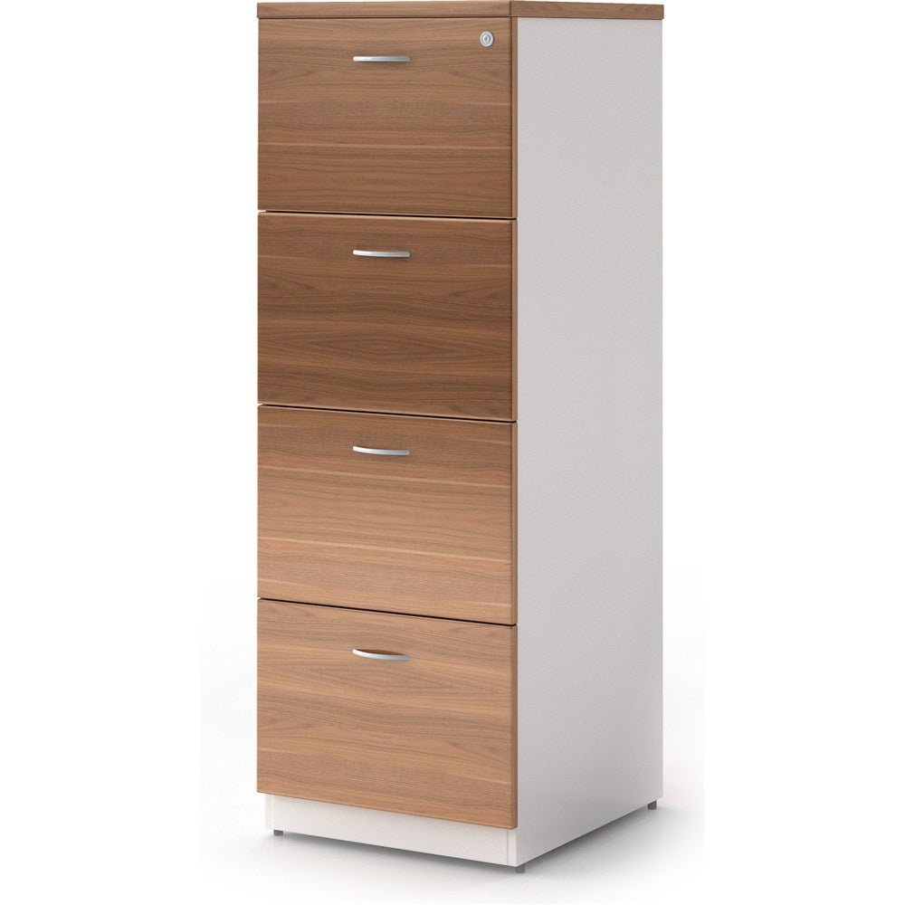 Premier Filing Cabinet 4 Drawer 468W x 510D x 1320mmH 468W x 510D x 1320H Virginia Walnut | Office Furniture Designs