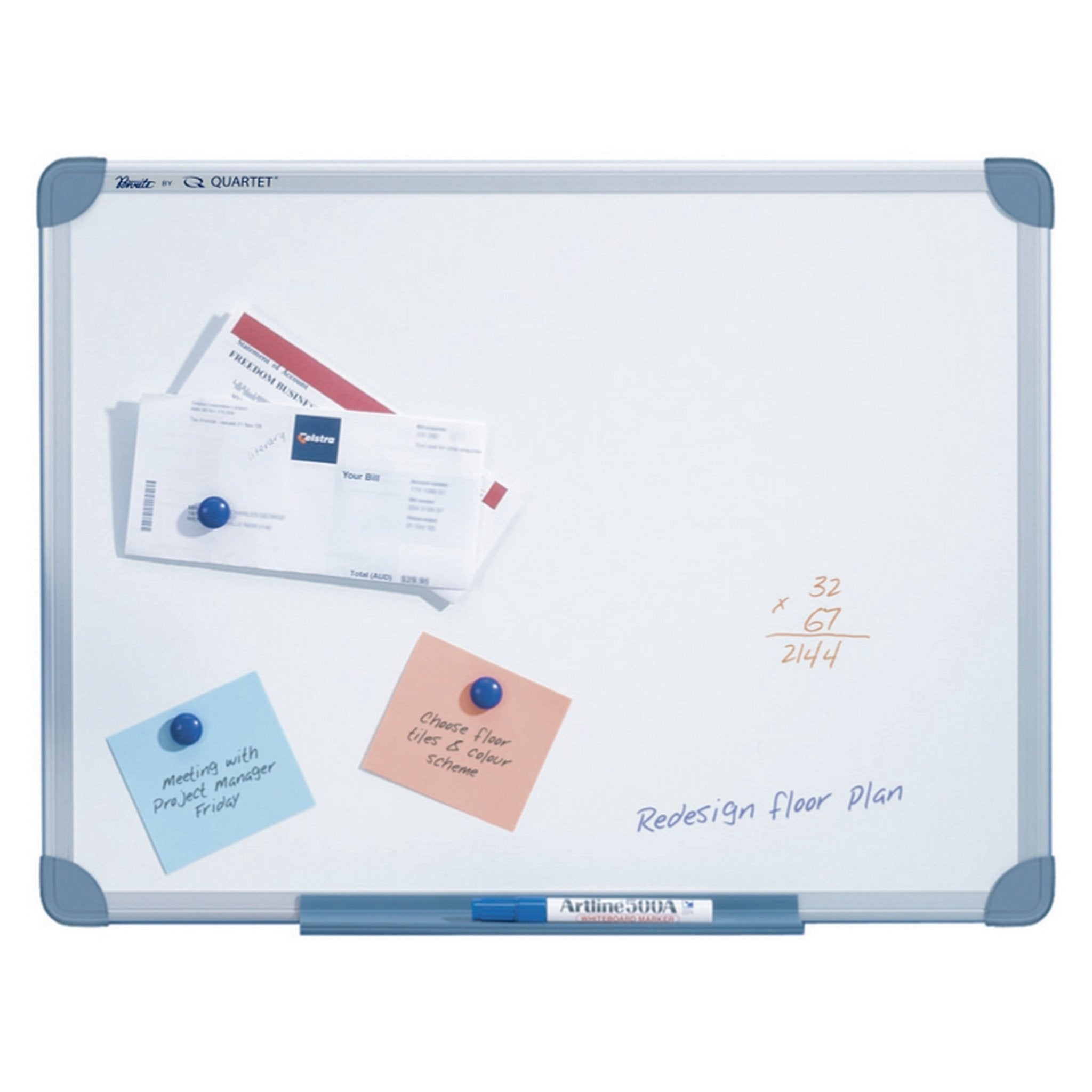 Quartet Whiteboard Commercial Magnetic 450x600mm | Office Furniture Designs