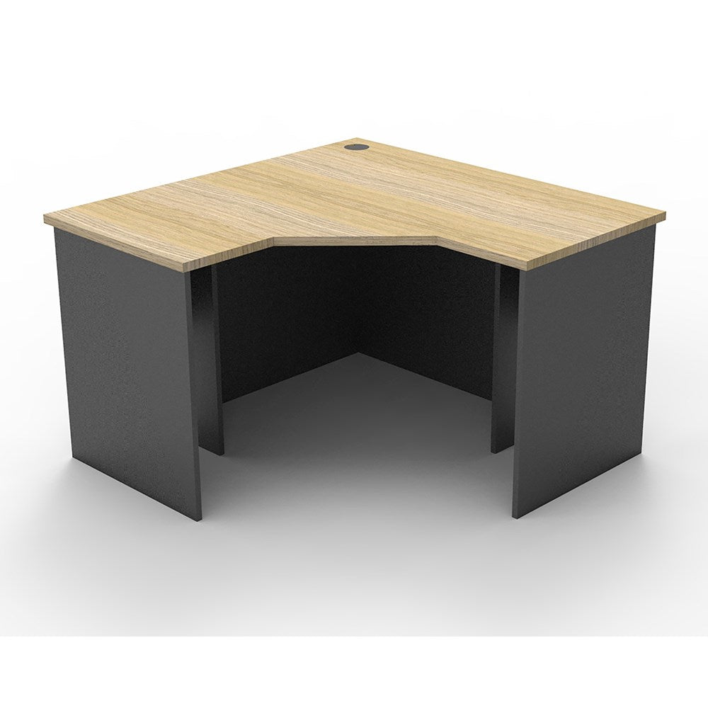 Rapid Worker Corner Workstation 1200W x 1200D x 600H Oak & Ironstone | Office Furniture Designs