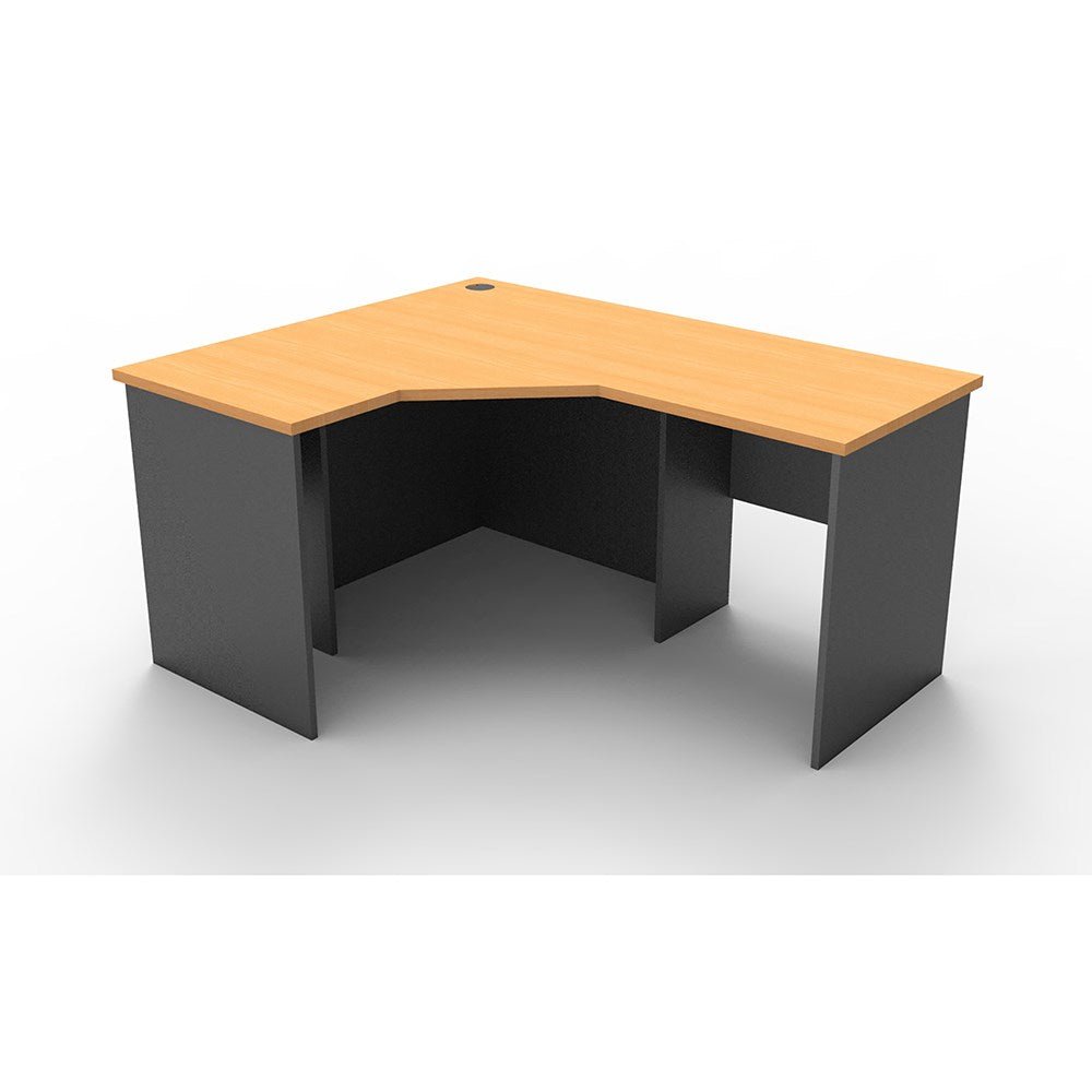 Rapid Worker Corner Workstation 1200W x 1500D x 600H Beech & Ironstone | Office Furniture Designs