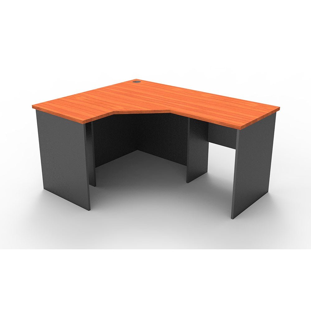 Rapid Worker Corner Workstation 1200W x 1500D x 600H Cherry & Ironstone | Office Furniture Designs