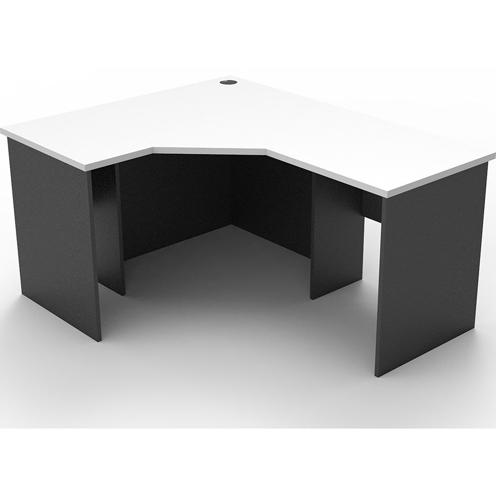 Rapid Worker Corner Workstation 1200W x 1500D x 600H White & Ironstone | Office Furniture Designs