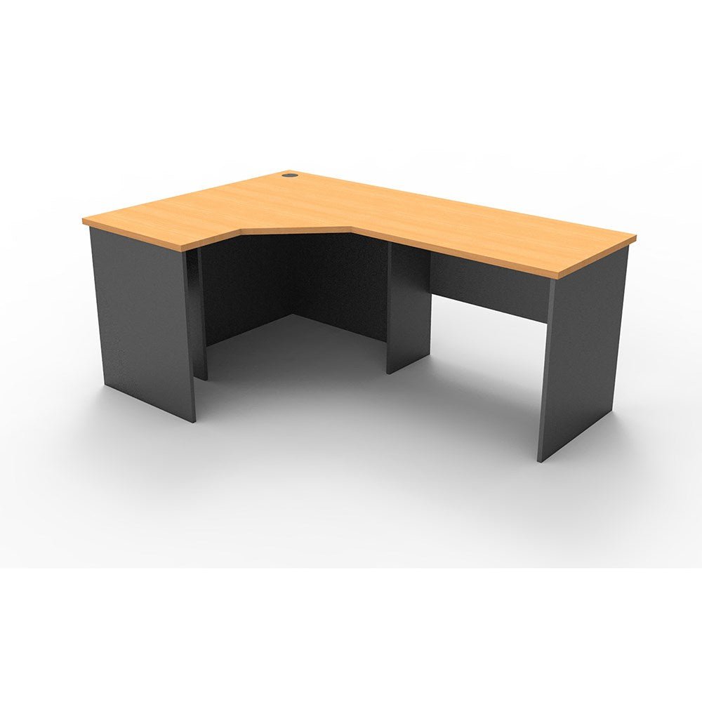 Rapid Worker Corner Workstation 1200W x 1800D x 600H Beech & Ironstone | Office Furniture Designs