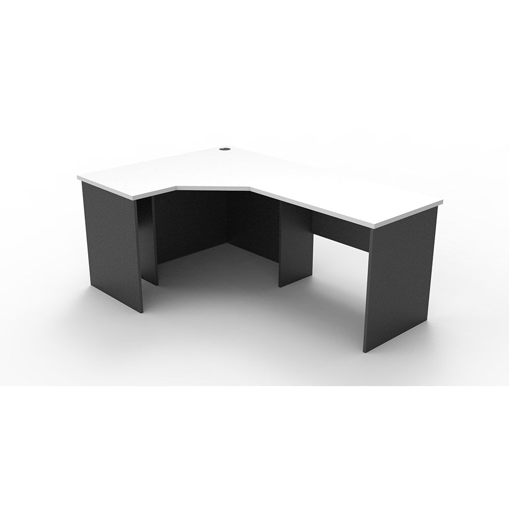 Rapid Worker Corner Workstation 1200W x 1800D x 600H White & Ironstone | Office Furniture Designs