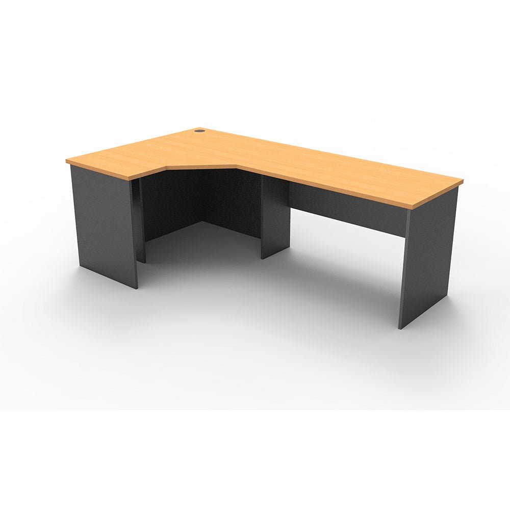 Rapid Worker Corner Workstation 1200W x 2100D x 600H Beech & Ironstone | Office Furniture Designs
