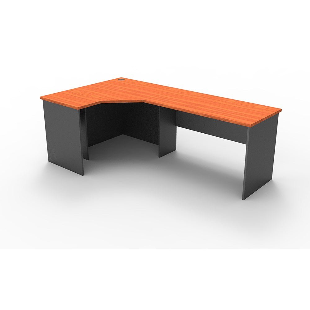 Rapid Worker Corner Workstation 1200W x 2100D x 600H Cherry & Ironstone | Office Furniture Designs