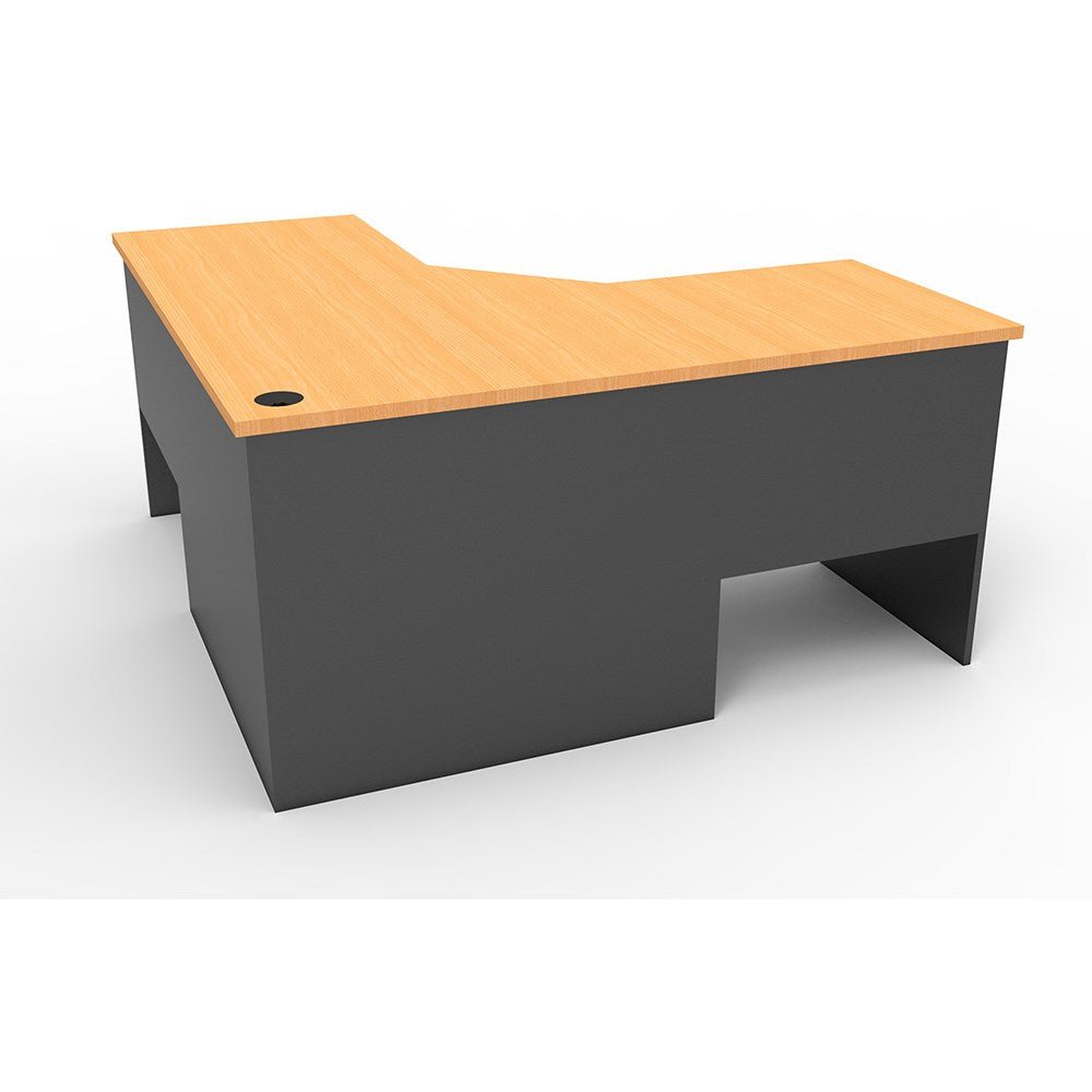 Rapid Worker Corner Workstation 1500W x 1500D x 600H Beech & Ironstone | Office Furniture Designs