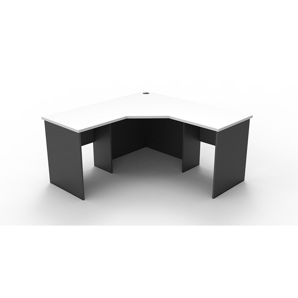 Rapid Worker Corner Workstation 1500W x 1500D x 600H White & Ironstone | Office Furniture Designs