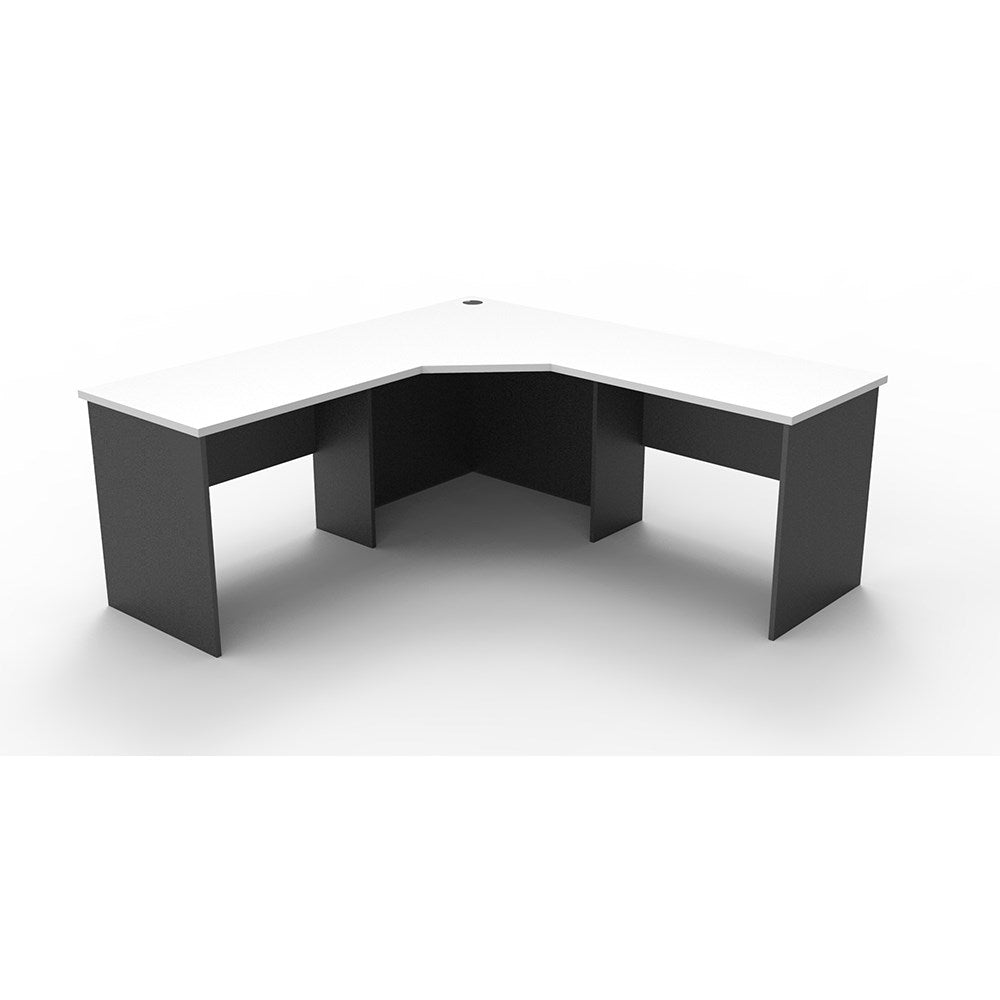 Rapid Worker Corner Workstation 1800W x 1800D x 600H White & Ironstone | Office Furniture Designs