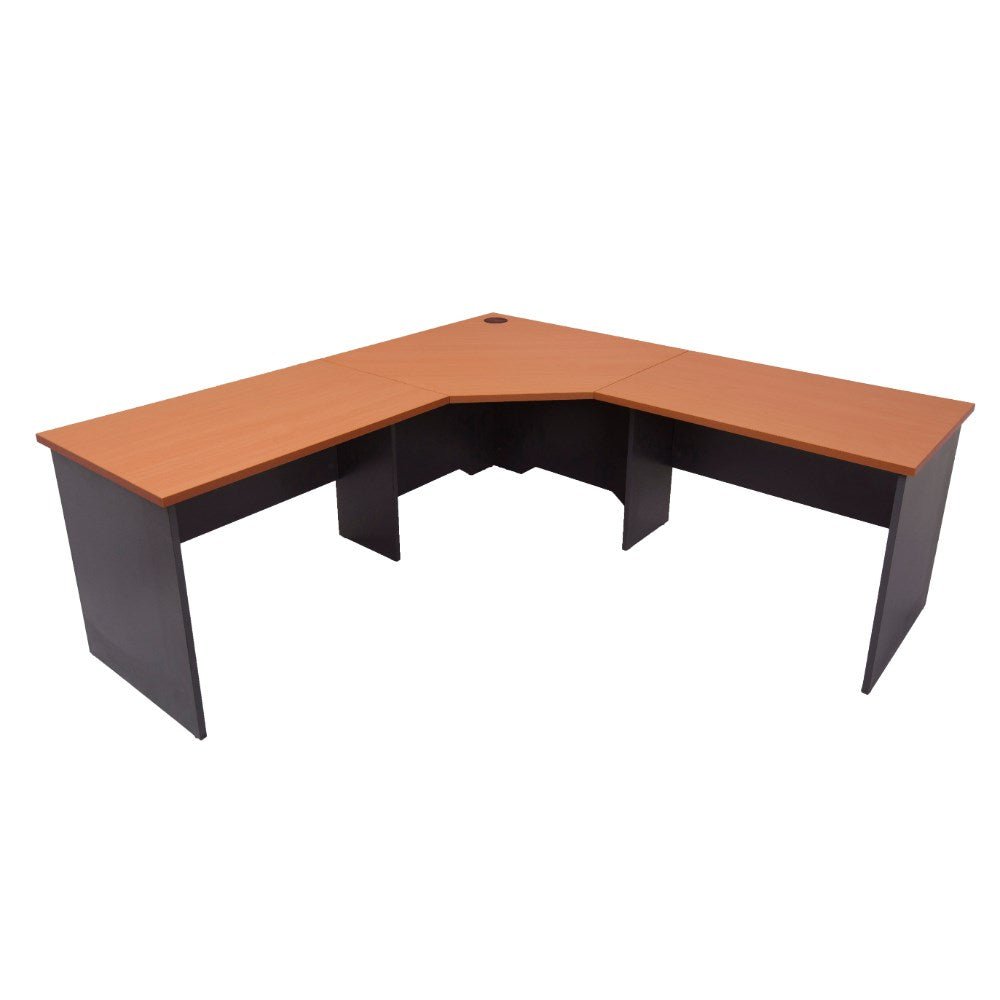 Rapid Worker Corner Workstation 1800W x 1800D x 750H Cherry & Ironstone | Office Furniture Designs