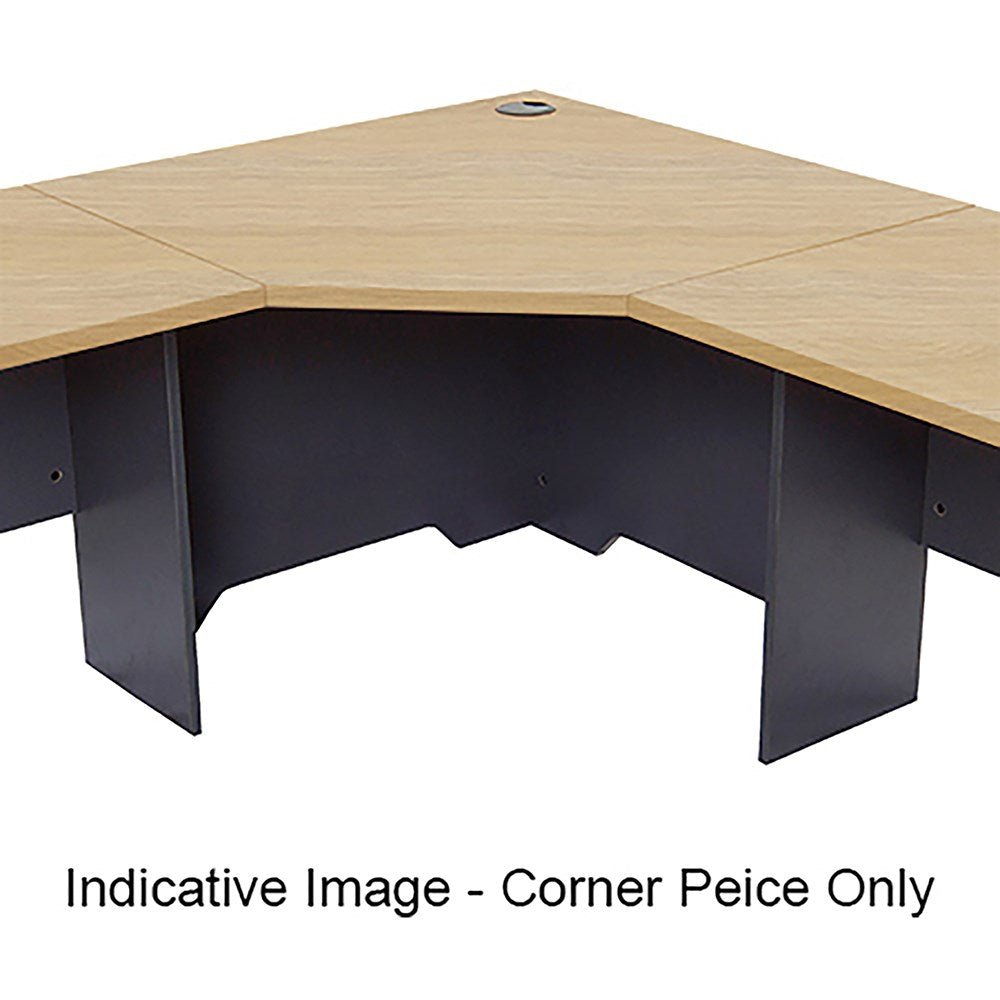 Rapid Worker Corner Workstation 900W x 900D x 600H Oak & Ironstone | Office Furniture Designs
