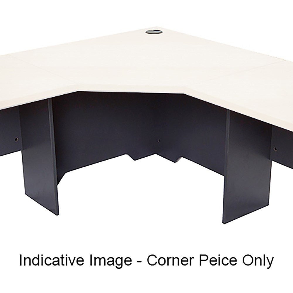 Rapid Worker Corner Workstation 900W x 900D x 600H White & Ironstone | Office Furniture Designs