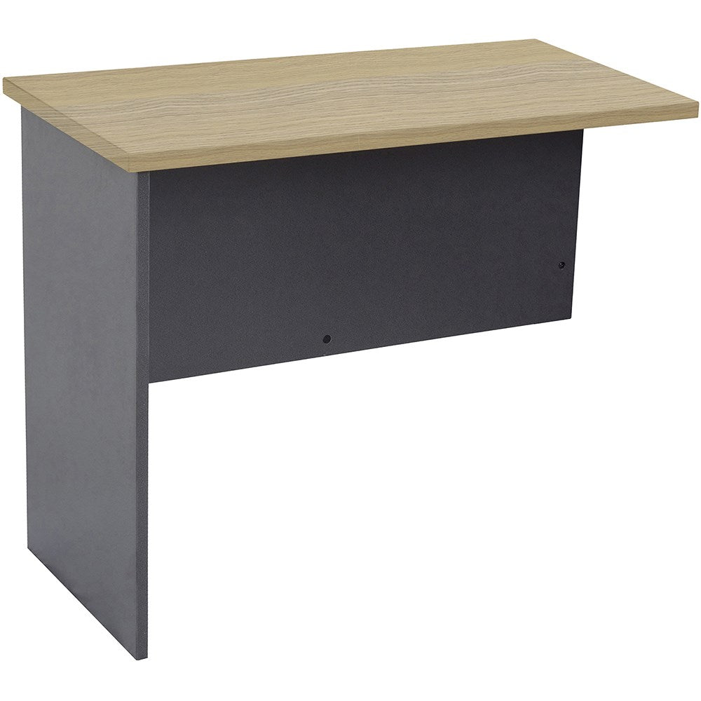 Rapid Worker Corner Workstation Wing 1200W x 600D x 730H Oak & Ironstone | Office Furniture Designs