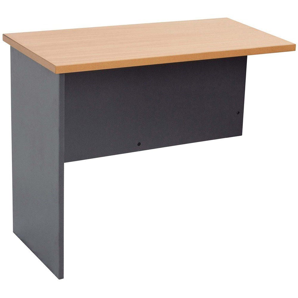 Rapid Worker Corner Workstation Wing 600W x 600D x 730H Beech & Ironstone | Office Furniture Designs