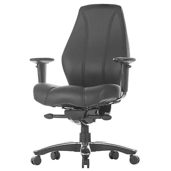Raptor Heavy Duty Leather Executive Chair Low Back With Arms | Office Furniture Designs