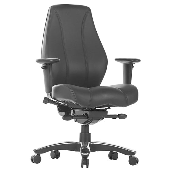 Raptor Heavy Duty Leather Executive Chair Low Back With Arms | Office Furniture Designs