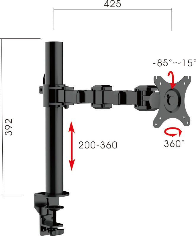 Revolve Monitor Arm Black Dual Black | Office Furniture Designs