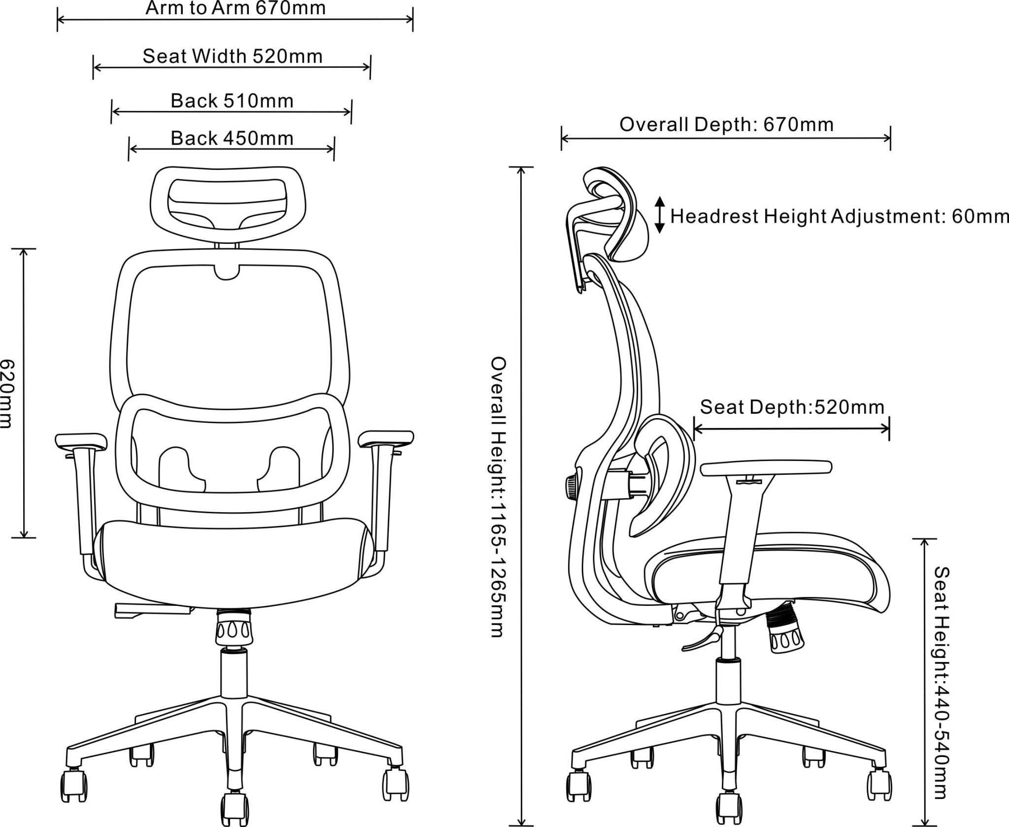 Romeo Chair High Back | Office Furniture Designs