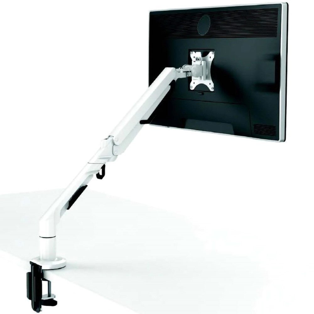 Scimitar Monitor Arm White Dual White | Office Furniture Designs