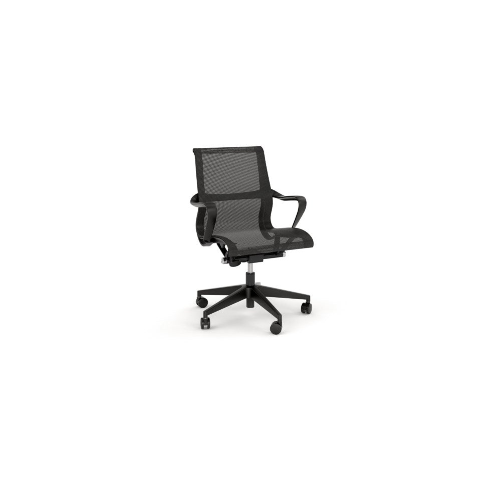Scroll Meeting Room Chair Nylon Base Black | Office Furniture Designs