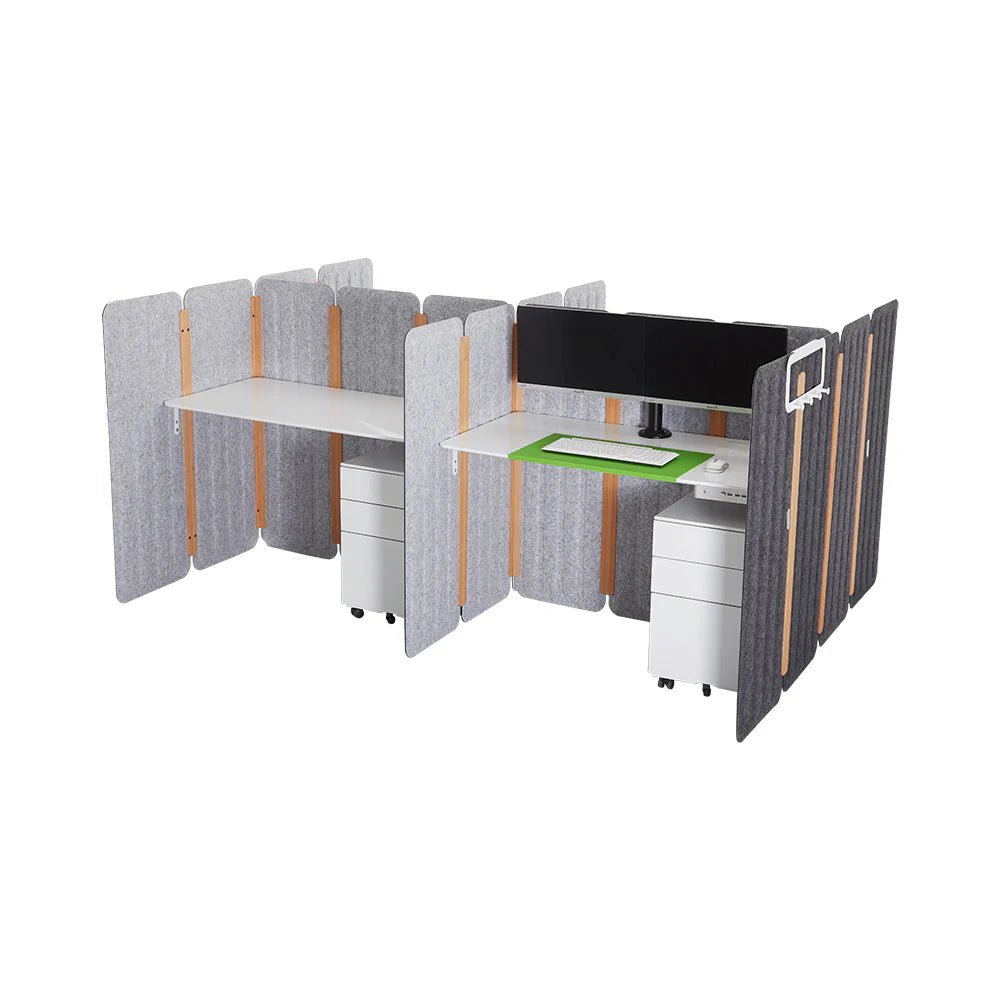 Seachange Screen Curved 500W x 9D x 1160H Light Grey & Charcoal | Office Furniture Designs
