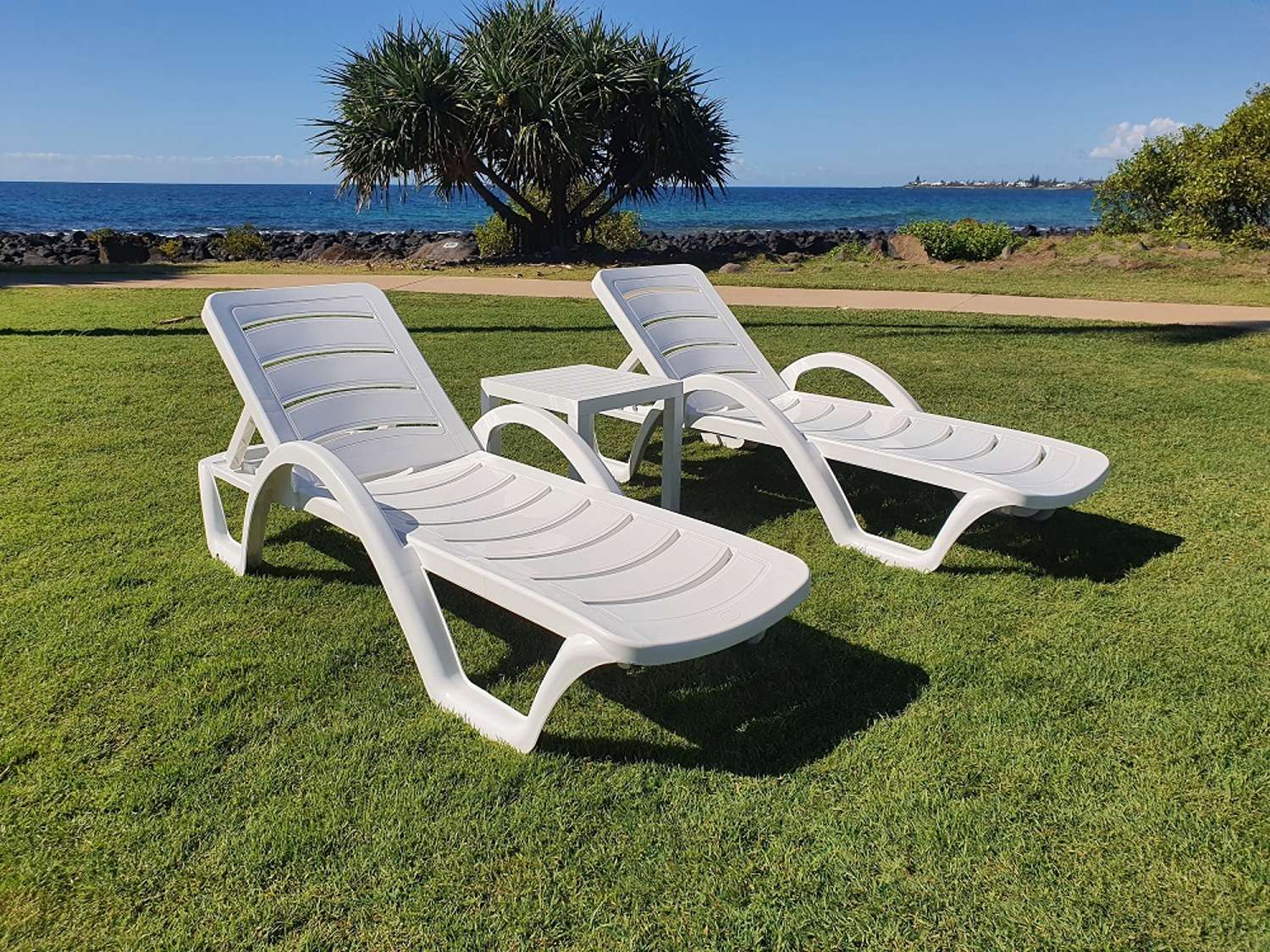 Siesta Havana Sun Lounger 3 Piece Outdoor Setting White | Office Furniture Designs