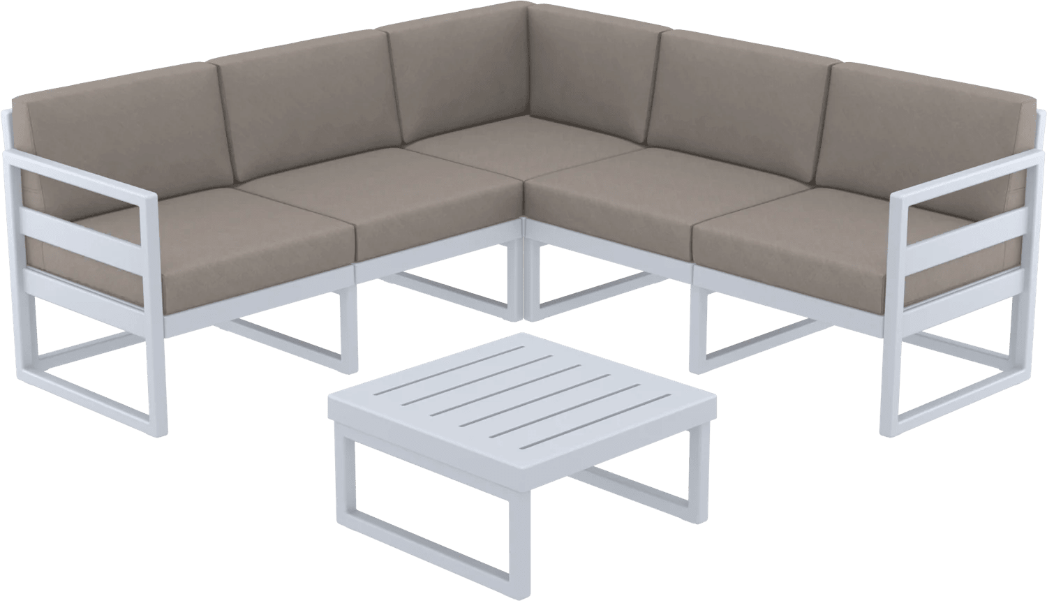 Siesta Mykonos Lounge Corner Sets Silver Grey Brown Cushions | Office Furniture Designs