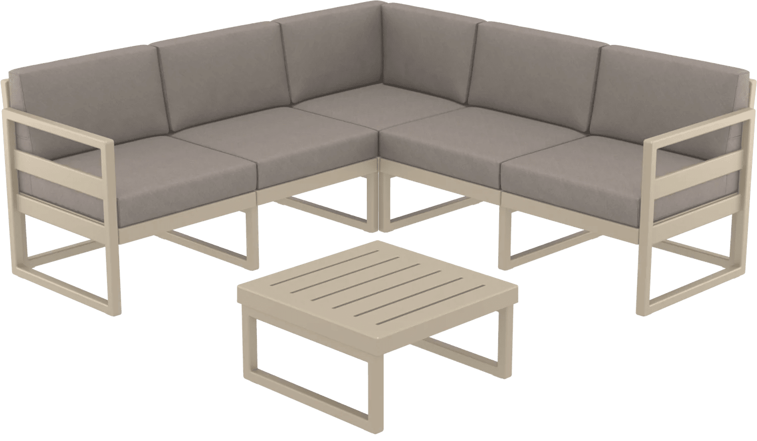 Siesta Mykonos Lounge Corner Sets Taupe Brown Cushions | Office Furniture Designs