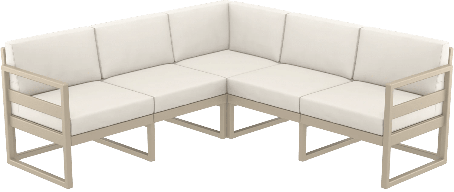 Siesta Mykonos Lounge Corner Taupe Beige Cushions | Office Furniture Designs