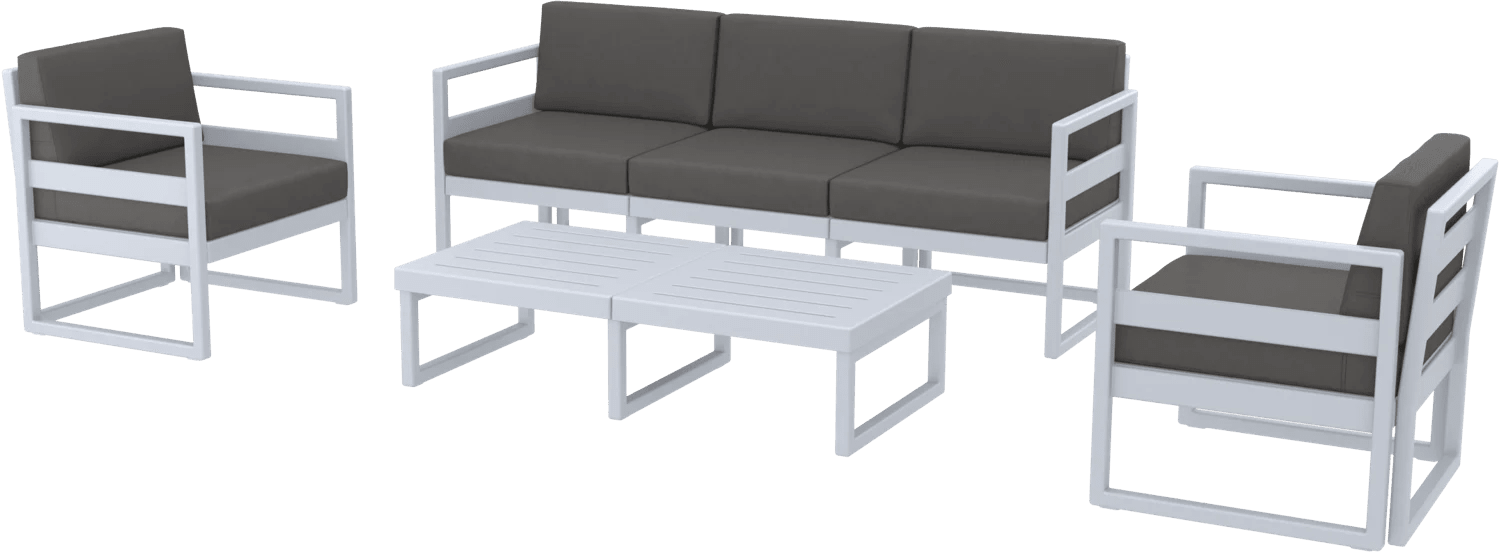 Siesta Mykonos Lounge Sets XL Silver Grey Dark Grey Cushions | Office Furniture Designs