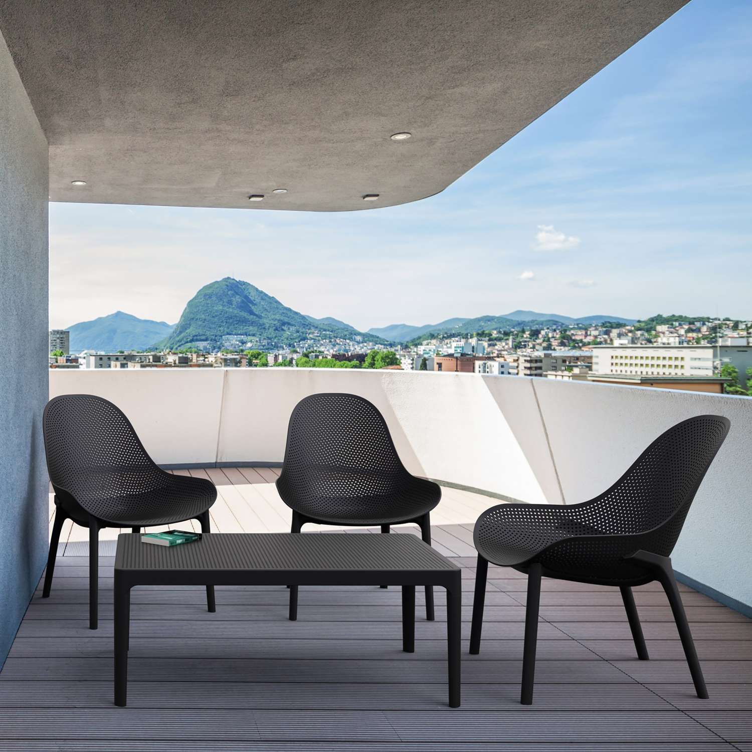Siesta Sky Outdoor Comfort Lounge 4 Piece Set Black | Office Furniture Designs