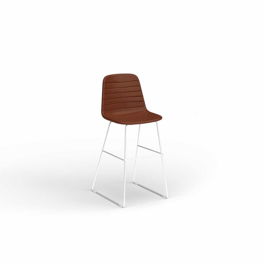 Sofia Barstool PU Leather Tan & White | Office Furniture Designs
