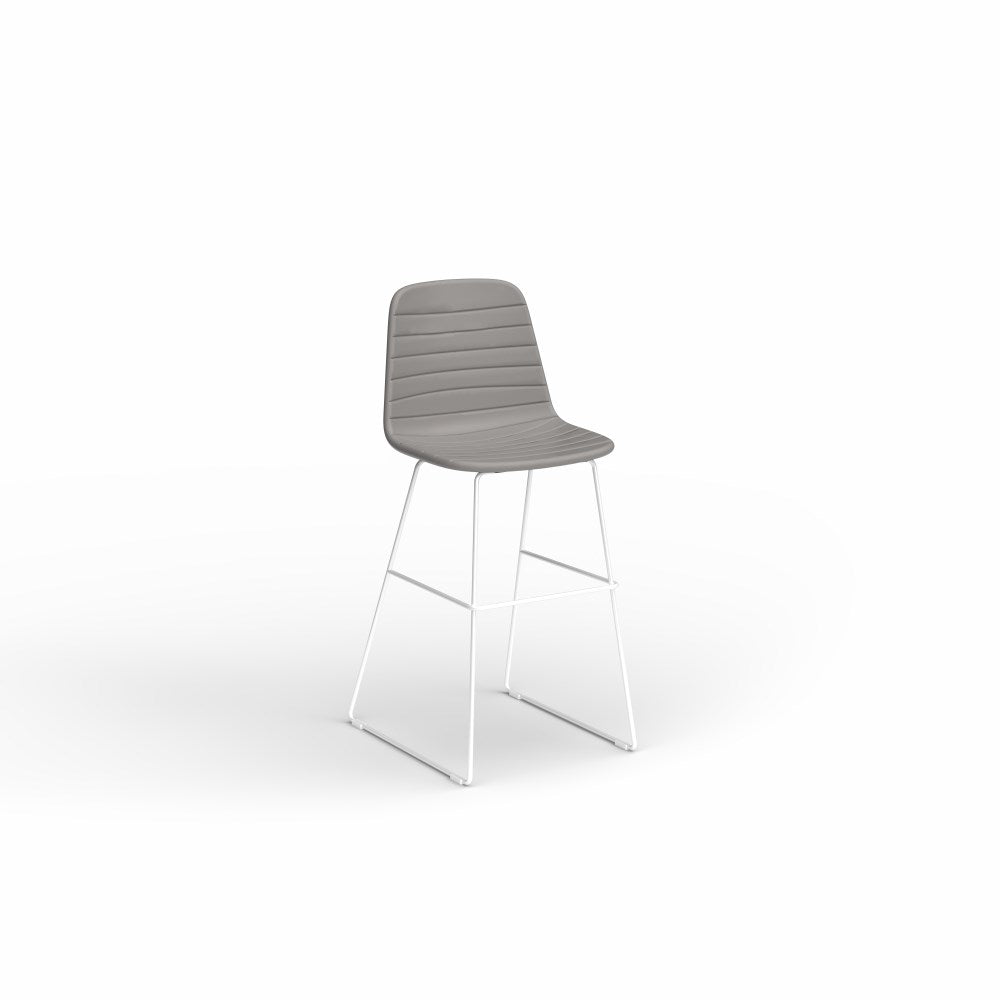 Sofia Barstool PU Leather White & Light Grey | Office Furniture Designs