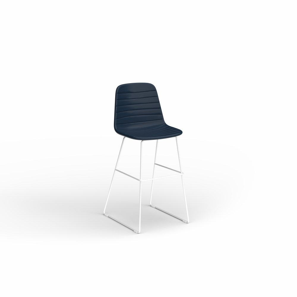 Sofia Barstool PU Leather White & Navy | Office Furniture Designs