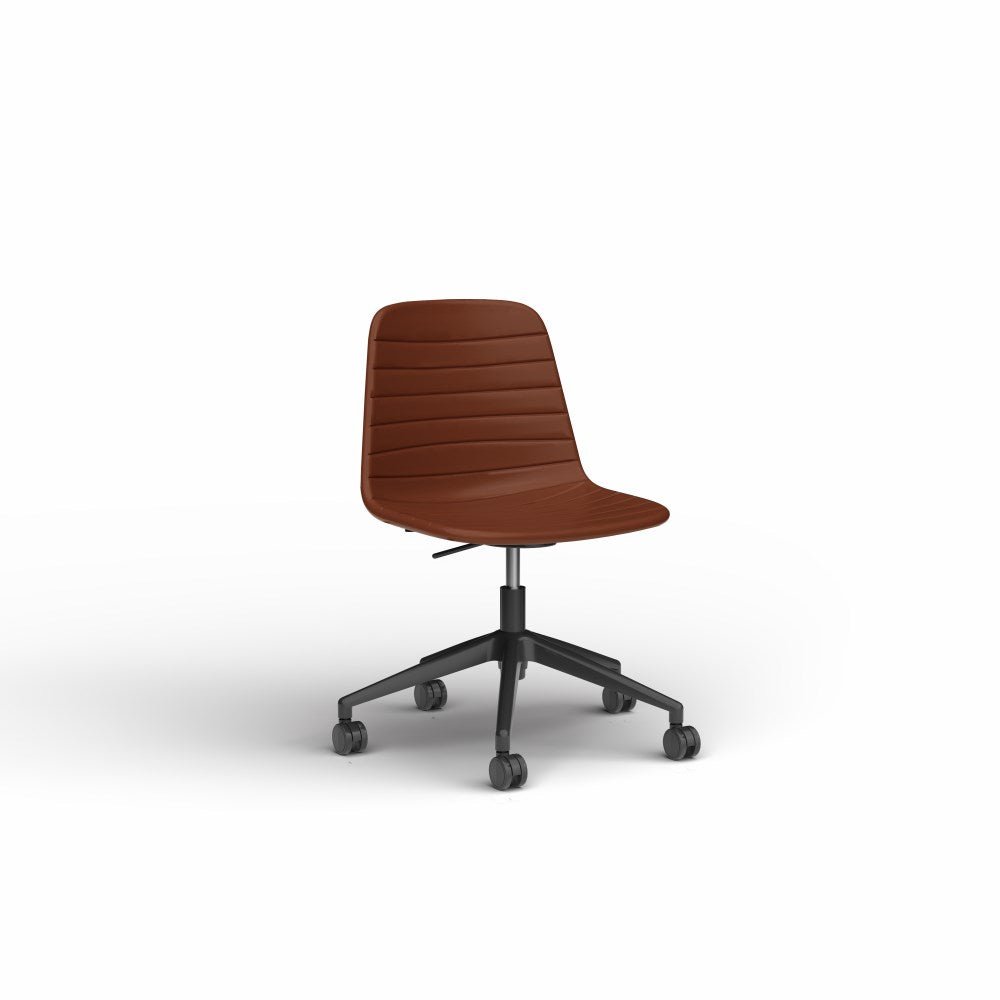 Sofia Office Chair PU Leather Lift With Tilt Brown & Black - Office Furniture Designs