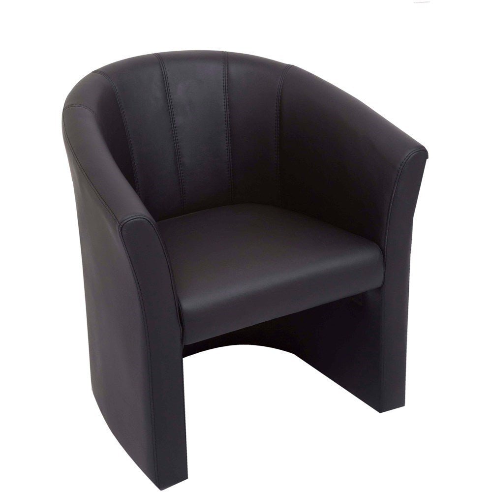 Space Executive Tub Visitor Chair Black PU Black | Office Furniture Designs