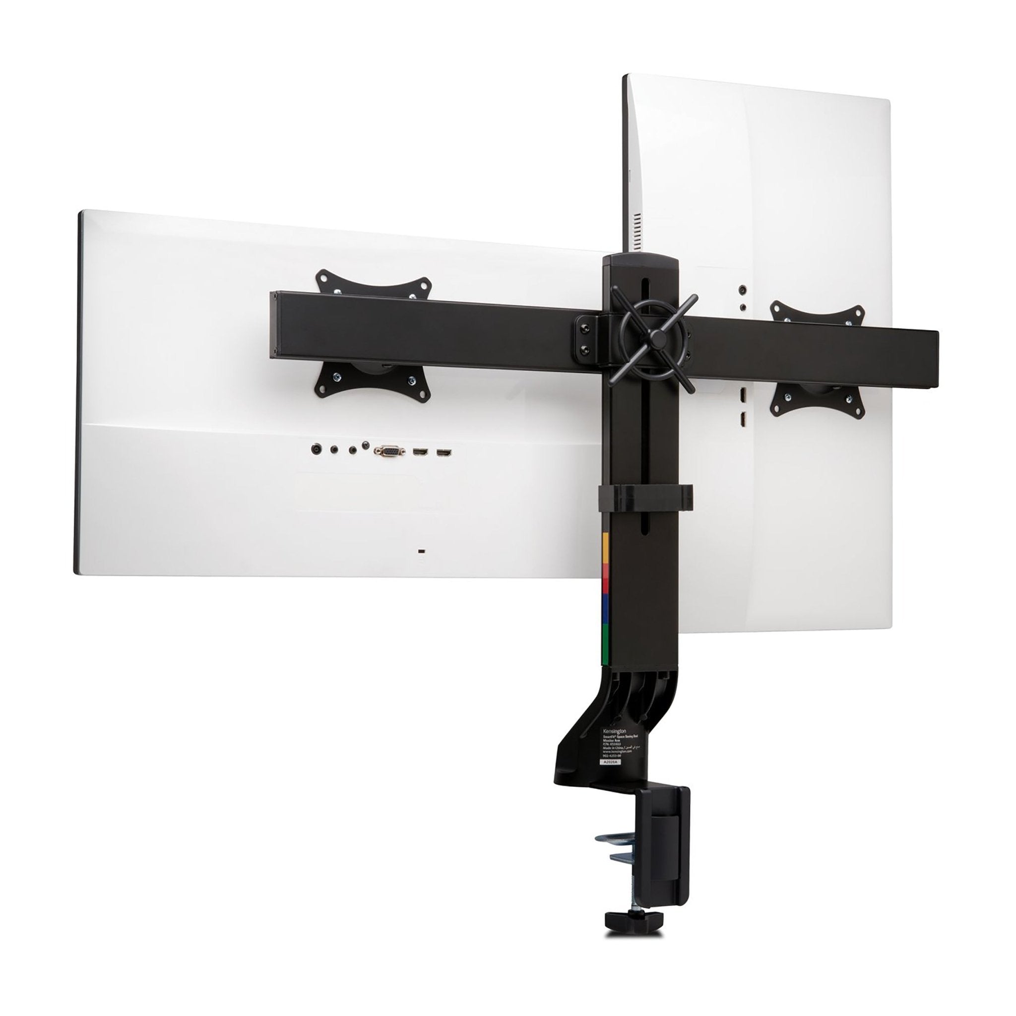 Space Saving Monitor Arm Black Dual | Office Furniture Designs