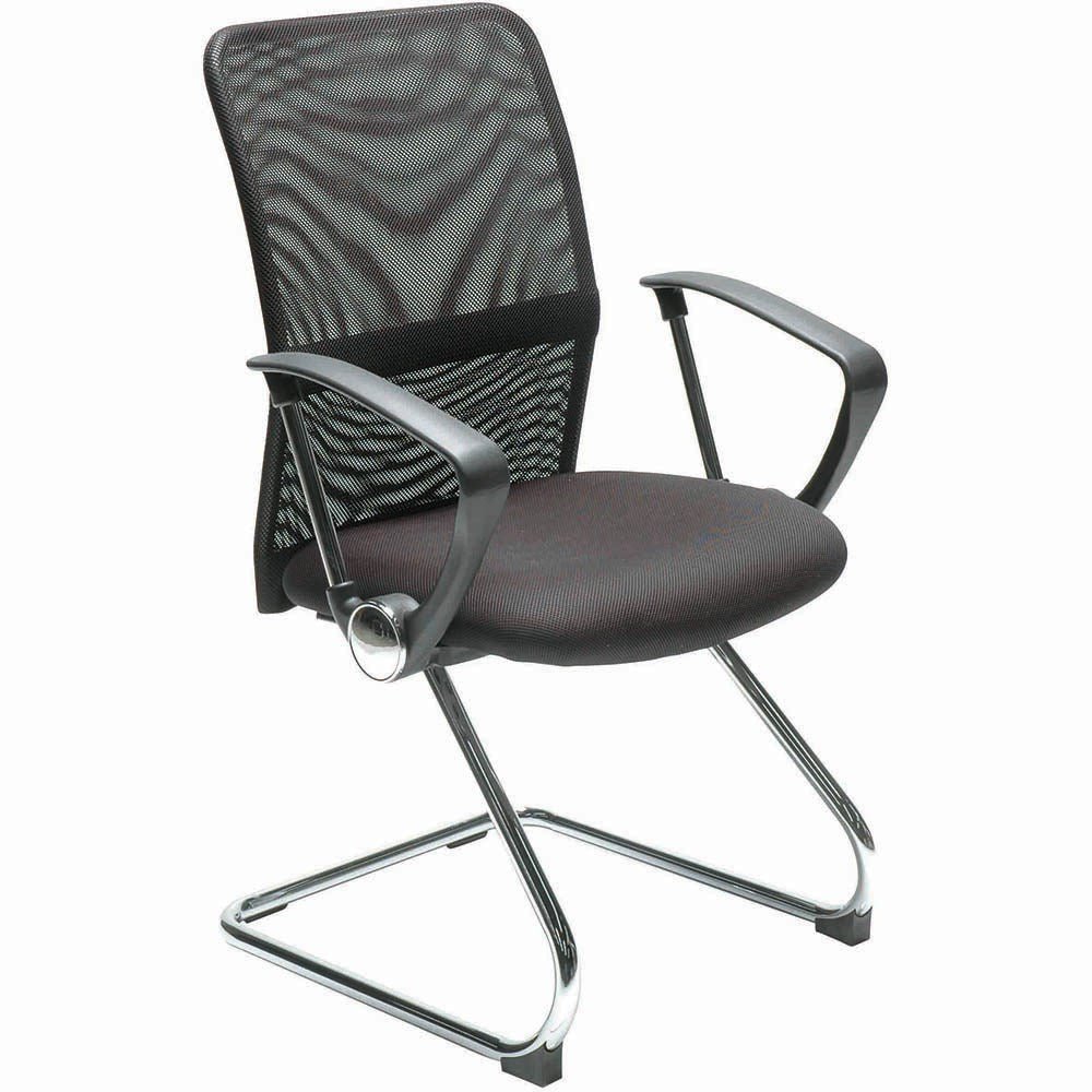 Stat Visitor Chair Mesh Back Fabric Black Black | Office Furniture Designs