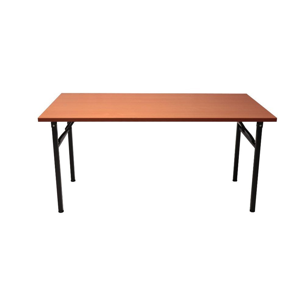 Steel Frame Folding Table Table Cherry & Black 1800W x 750D x 730H | Office Furniture Designs