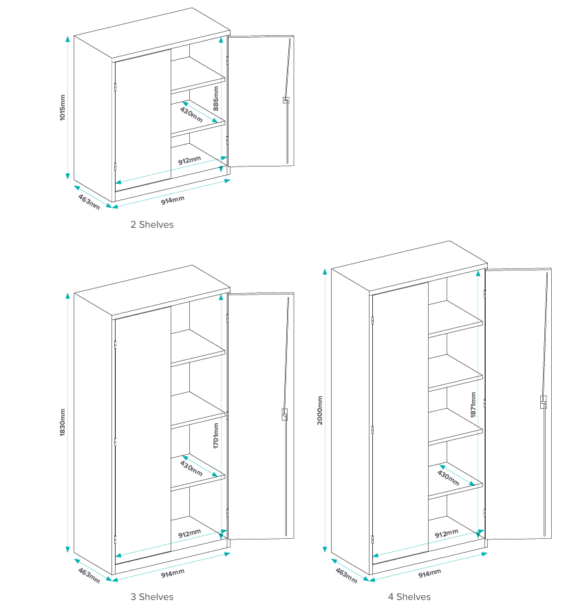 Steelco Steel Stationery Cupboard 914W x 463D x 2000H 4 Shelves White Satin | Office Furniture Designs