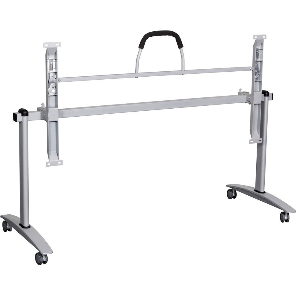 Summit Flip Top Table White Top Silver Frame 1800W x 750D x 745H Silver & White | Office Furniture Designs